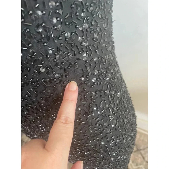 Vintage 80’s Niteline by Della Roufogali Beaded Sequin Black Cocktail Dress 0170 - Picture 5 of 16